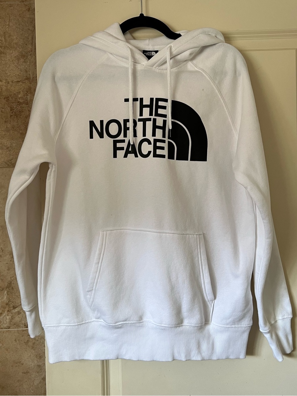 The North Face White Hoodie with Black Logo